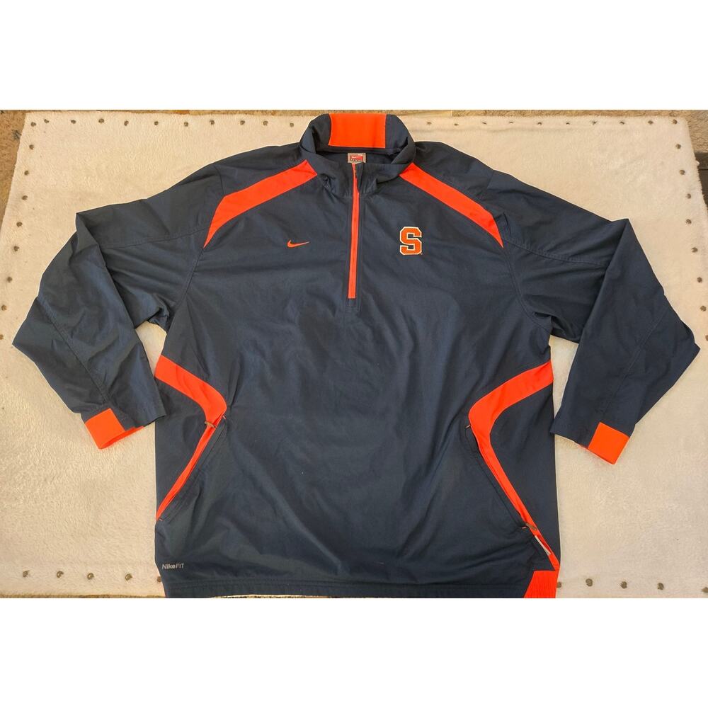 Nike Syracuse Orange Quarter Zip Pullover Mens XL Gray Orange NCAA